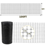 Jollybower Deer Fence Netting, 7 x 100 Feet Heavy Garden Netting Anti Bird Protective Net Reusable for Plants Fruit Trees Vegetables Against Birds Deer Squirrels and Other Animals