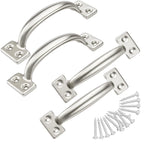 TamBee 6 Inch Gate Handle Outdoor 304 Stainless Steel Door Pull Handle Rustproof Barn Door Handles for Fences Garage Yard Kitchen Bathroom (4 Pack)