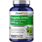 NusaPure Organic Amla Capsules 600 mg , 120 Veg Capsules (USDA, Vegan, Non-GMO)