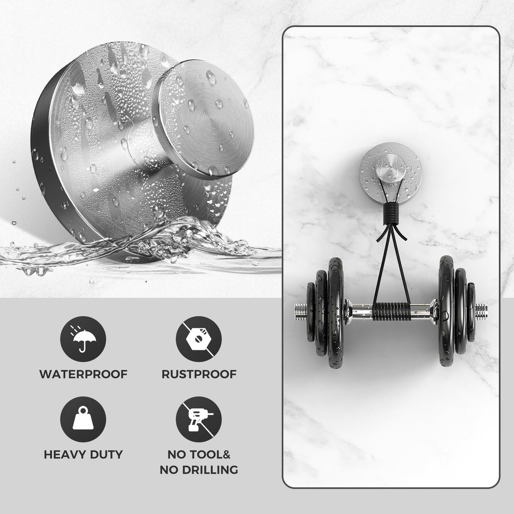 WingWider Shower Hooks for Inside Shower,Suction Cup Hooks for Glass Window,Removable Towel Hooks for Bathrooms,4 Packs(Silver)
