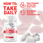 Gluco Advance Capsules, Official Gluco Advance Supplement Pills with All Natural Ingredients, Advanced Formula Supplement with Maximum Strength Premium Vitamins for Women & Men (60 Capsules)
