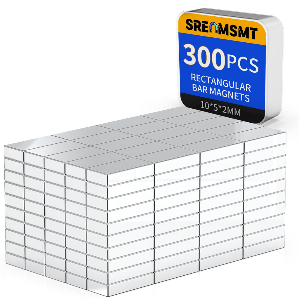 Powerful Neodymium Bar Magnets, 300 Pack Heavy Duty Magnet, 10x5x2mm