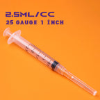Disposable 2ml Syringe with 25Ga 1.0 Inch Needle, Individual Package pack of 100