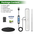 Aumtrly LED Grow Light Black, Full Spectrum Table Plant Light with Base