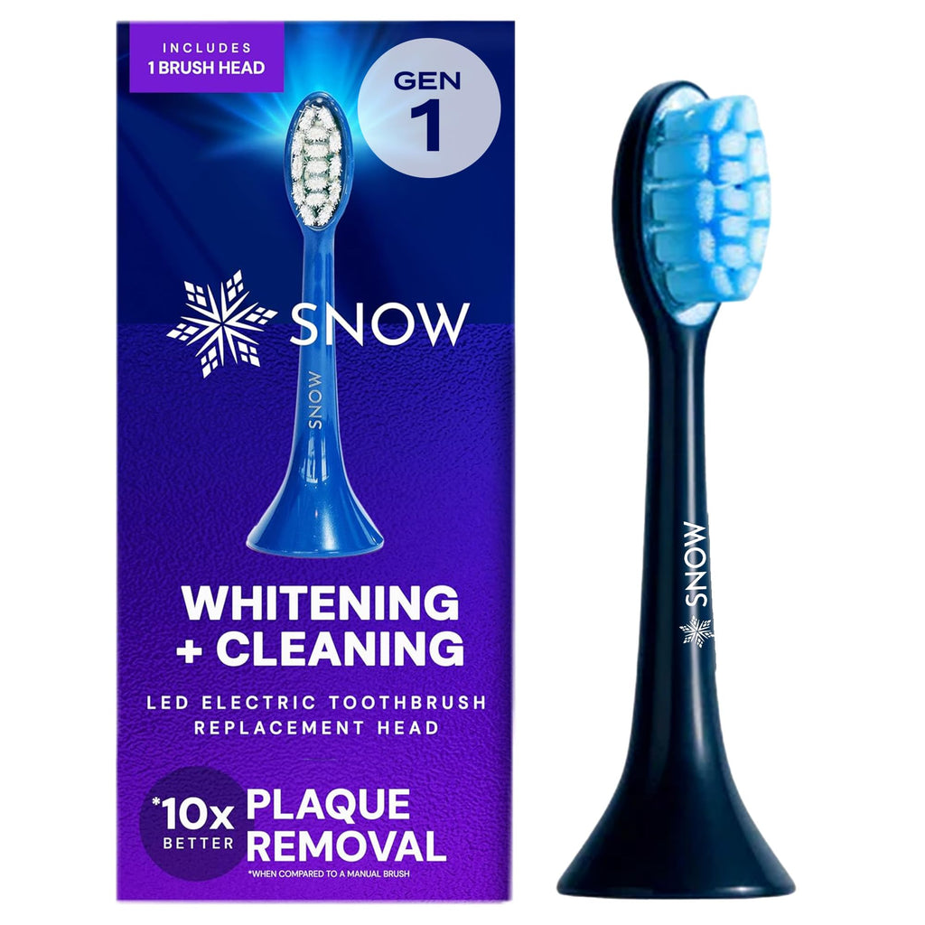 SNOW Toothbrush Refillable Heads - Electric Toothbrush Replacement Heads with Soft Bristles - Feature Blue LED Light and Sonic Technology - Easy Replacement Heads for LED Whitening Electric Toothbrush