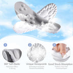 DWTWLE 4D Cloud Insoles for Men Memory Foam Cloud Insoles Super Soft Anti-Fatigue, Shock Absorption, Relieve Foot Pain (Gray, US 11-13)