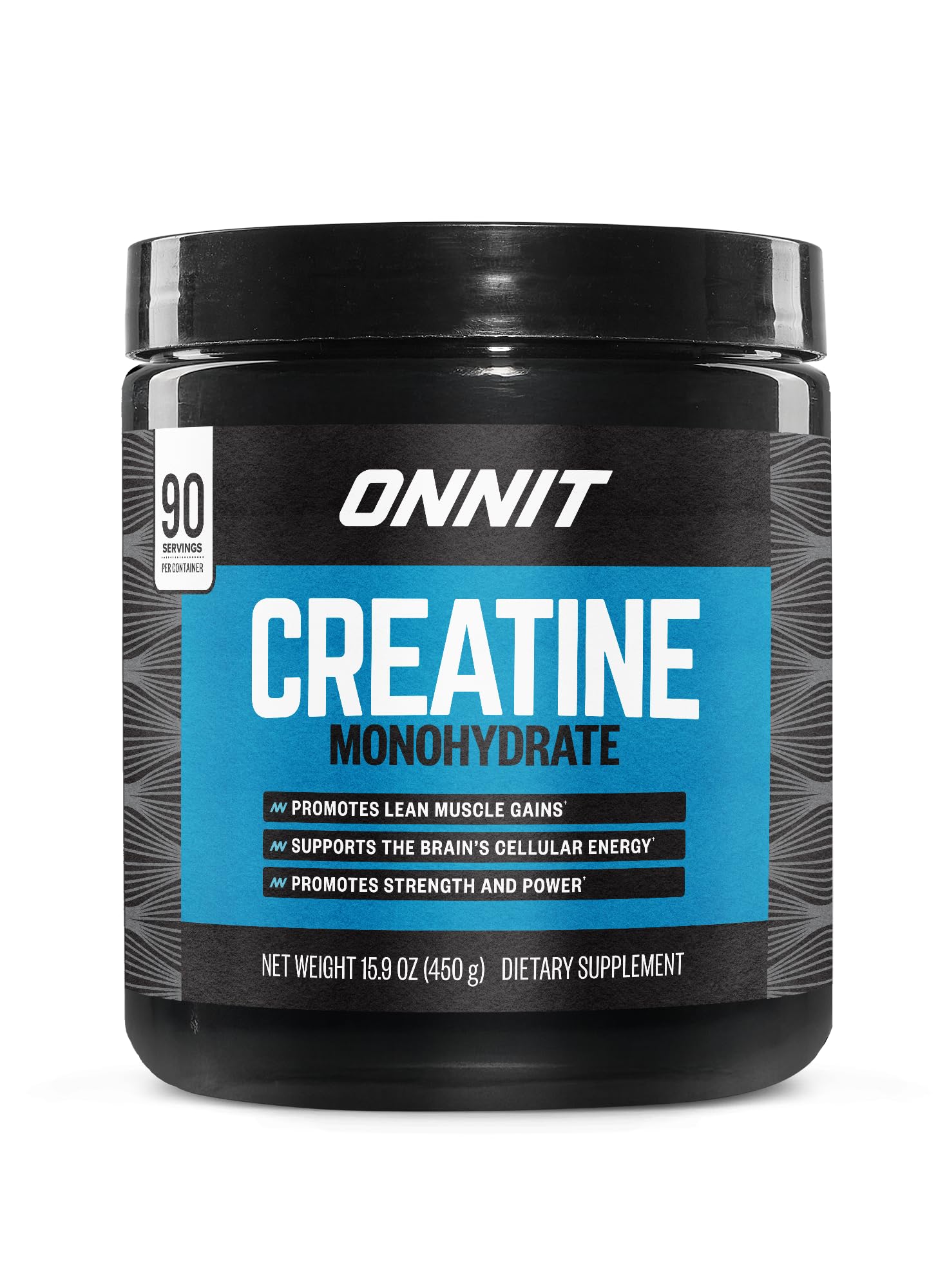 ONNIT Creatine Monohydrate Powder – Unflavored, 90-Serving Value Size – Supports Strength, Lean Muscle, and Brain Energy† – Keto Friendly, No Fillers, 90 Servings, 15.29 oz