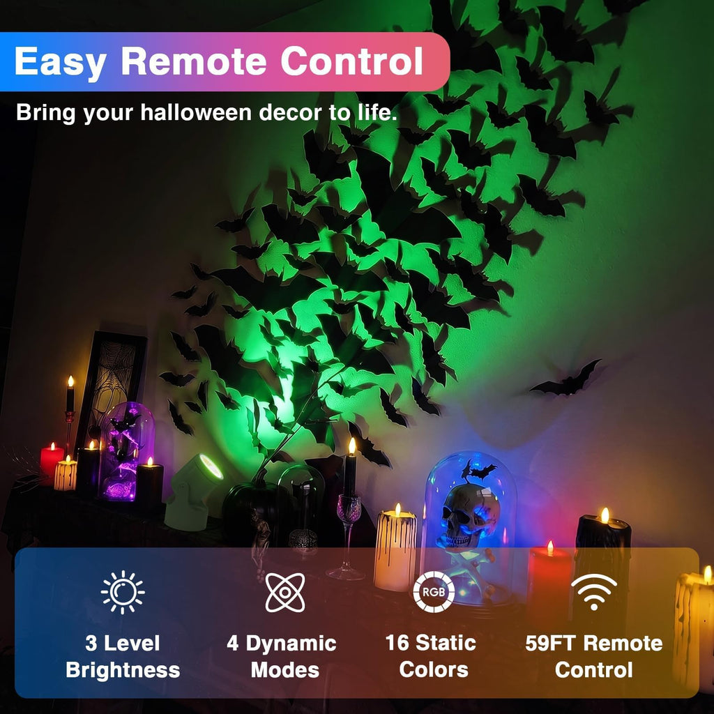 URTOM 6W RGBW Up Lights Indoor Halloween LED Floor Spotlight with Remote