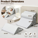 PIASHJOY 4pcs Wedge Pillow Set for After Surgery,Bed Wedge Pillows for Sleeping,Post Surgery Recovery， 45 Degree Wedge Pillow for Acid Reflux Relief and Anti-snoring，