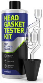 FORTIVO Head Gasket Tester Kit – Over 100 Tests, Complete Combustion Leak Test System with Universal Radiator Adapter, Works on Cars, Trucks, SUVs and Leak Detection Fluid 8oz