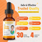 Kiddivit Lactoferrin Kids Liquid Drops with Vitamin C – 30 Daily Servings, 2 FL OZ (60 mL) – Immune & Digestive Support – Sugar Free, Gluten Free
