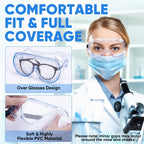 TICONN Anti-Fog Safety Goggles, HD Clear Eye Protection, ANSI Z87.1 Lab Goggles for Chemistry, Industrial (2PK)