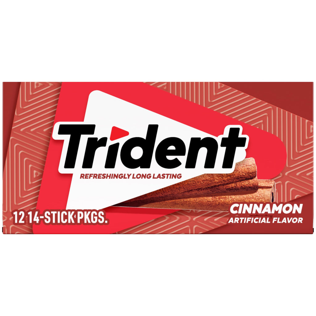 Trident Cinnamon Sugar Free Gum, 12 Packs of 14 Pieces (168 Total Pieces)