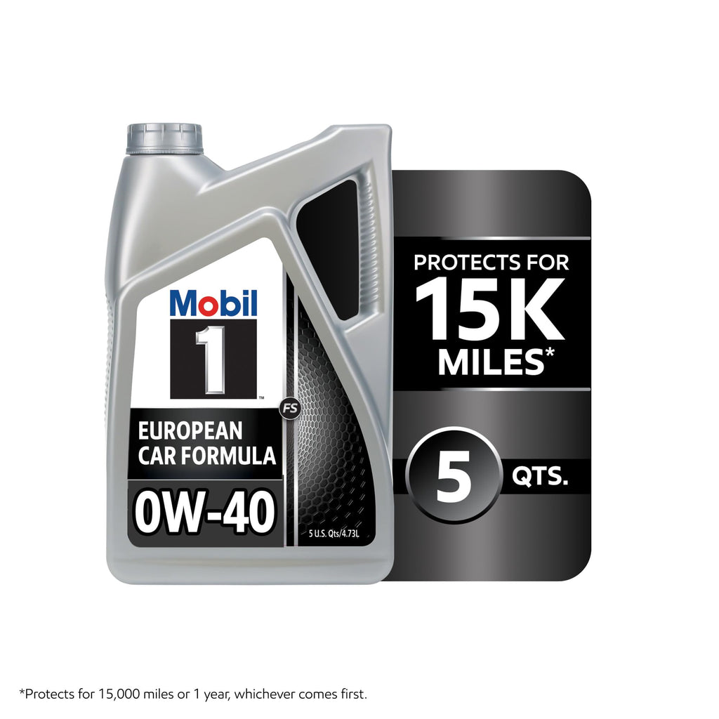 Mobil 1 FS European Car Formula Full Synthetic Motor Oil 0W-40, 5 Quart