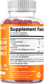 Vitamatic Magnesium Citrate Gummies 600mg per Serving - 60 Count - Promotes Healthy Relaxation, Muscle, Bone, & Energy Support (Pack of 2)