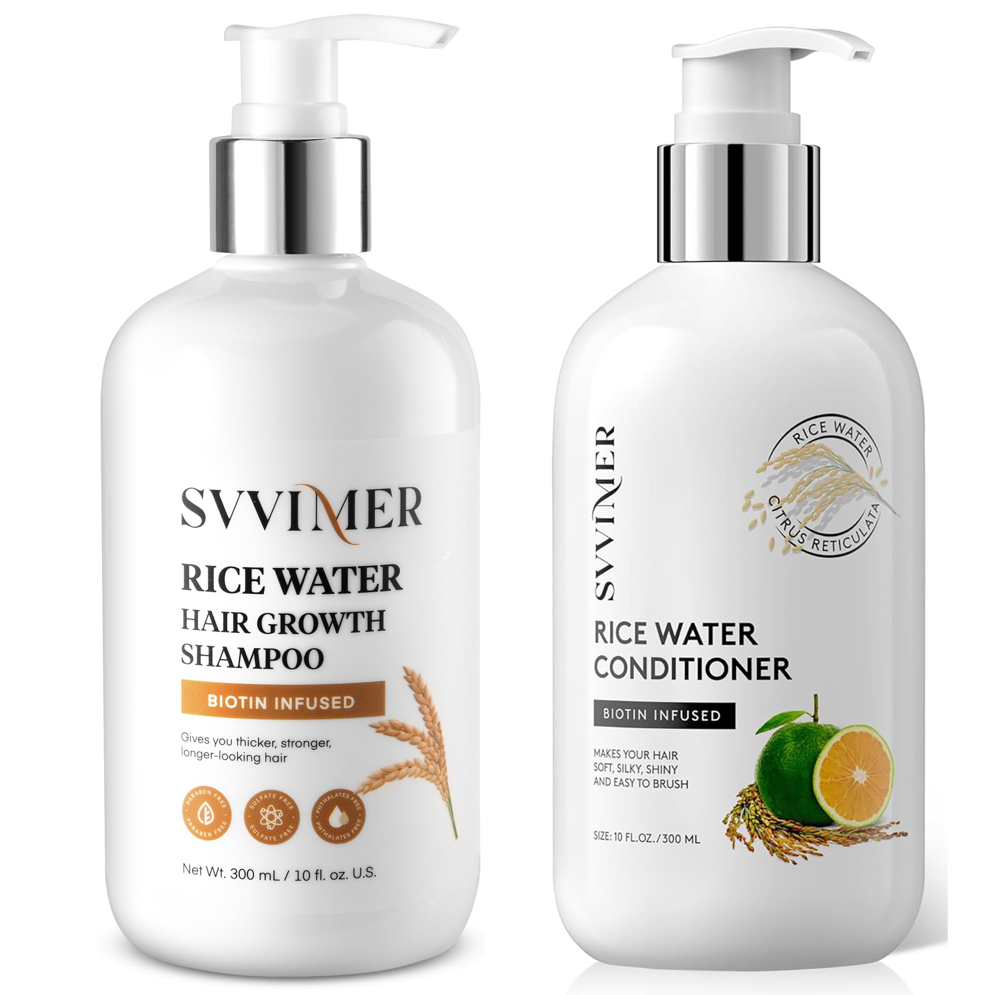 Svvimer Rice Water Shampoo and Conditioner