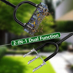 Bigwish 2-in-1 Lawn Aerator Tool with Interchangeable Spike & Plug Core Heads, Manual Lawn Aerator with Adjustable Handle, Heavy Duty Yard Aerator for Soil Loosening Lawn Care Garden Yard