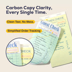 FMP Brands Double Part Guest Check for Servers, Server Note Pads 500 Sheets (10 Pads), Server Books for Waitress with Carbon Copies, Guest Check 2 Part Carbonless, Receipt Book with Carbon Copies