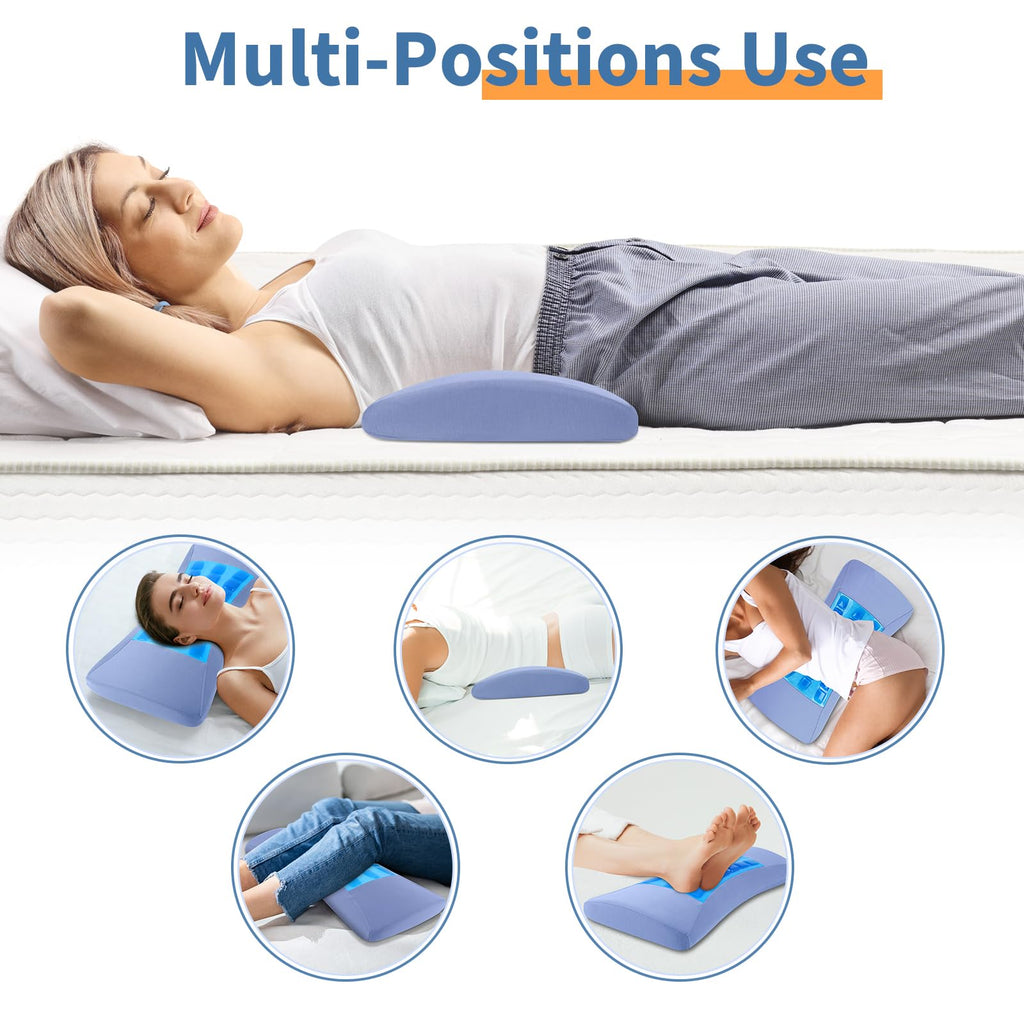 Poufs Lumbar Support Pillow for Bed Relief Back Pain: Lower Back Pillow for Sleeping - Memory Foam Waist Pillow - Back Wedge Bolster Pillow for Side, Back&Stomach Sleepers - Bed Rest Pillow