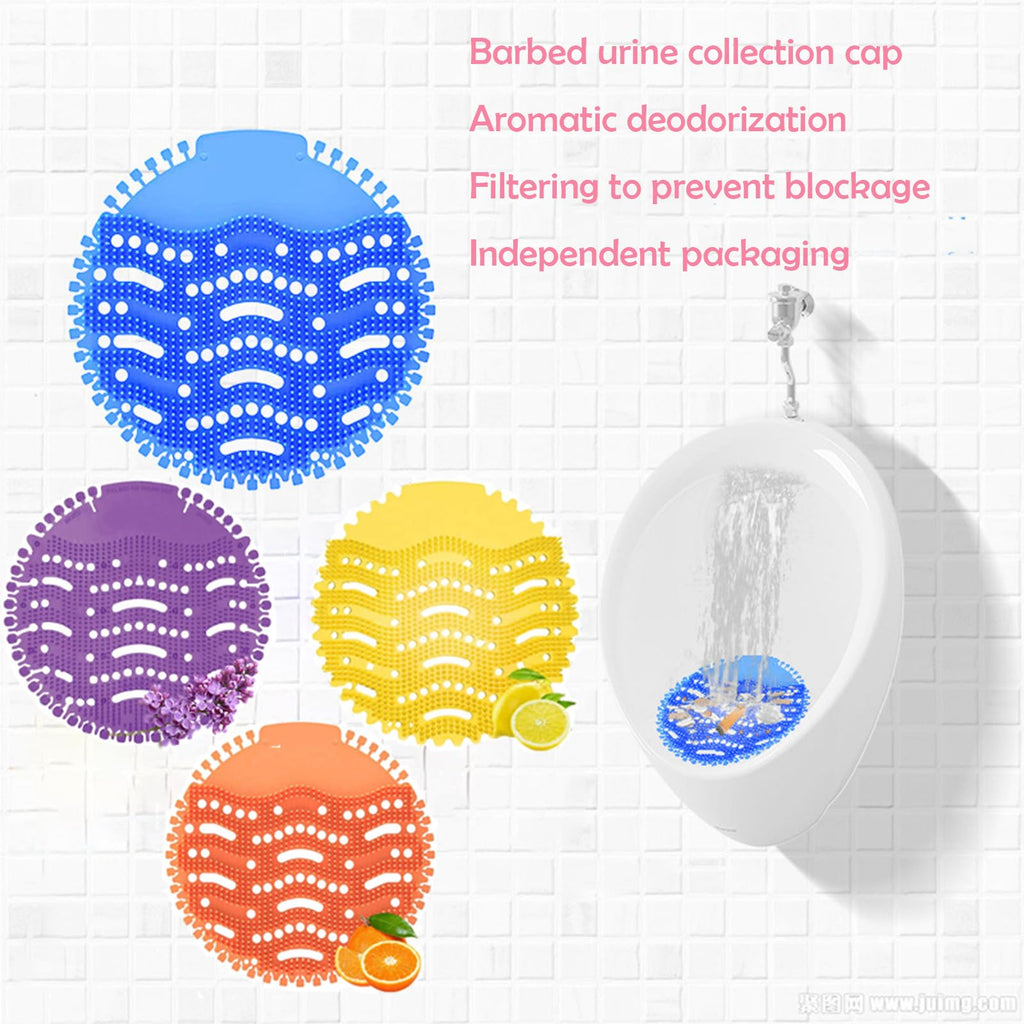 12-Pack Urinal Screen Deodorizer Mat, urinal cake 4 Fresh Scents, Anti-Splash Design for Commercial Bathrooms
