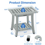 KingPavonini HDPS Shower Benches for Inside Shower to Sit on, Waterproof Shower Stool for Shaving Legs, Heavy Duty 400LBS Shower Seat with Storage Shelf, Shower Chair for Bathroom/Indoor/Outdoor Use