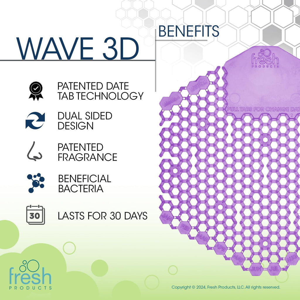 Fresh Products Wave 3D Urinal Screen Deodorizer, Fabulous, 10 packs