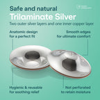 Koala Babycare The Original Silver Nursing Cups - Nipple Shields for Breastfeeding Newborn - Breastfeeding Essentials - Protect and Soothe - Tri-Laminate Silver - Standard Size