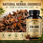HERBALICIOUS Star Anise Supplement – Organic (Illicium verum) – 100 Capsules – 1000mg – No Fillers, No Preservatives – Immune & Antioxidant Support
