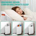 Vekkia Full Bed Wedge Pillow Gap Filler/Headboard Pillow/Mattress Wedge Fill Gap (0-6") Between Headboard and Mattress (White 54"x10"x6")