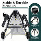 HolyHeal 3 Wheel Walkers for Seniors, Lightweight Rollator Walkers Foldable for Elderly with Cane Hold and Cup Hold, Height Adjustable Aluminum Three Wheel Rolling Walker Mobility Aid, Black
