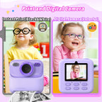 Kids Instant Digital Cameras for Boys and Girls, 1080P HD Dual-Lens Selfie Digital Camera with Print Paper & TF Card, Christmas Birthday Gifts Toys for Toddler and Teenagers Age 3-16 Years Old