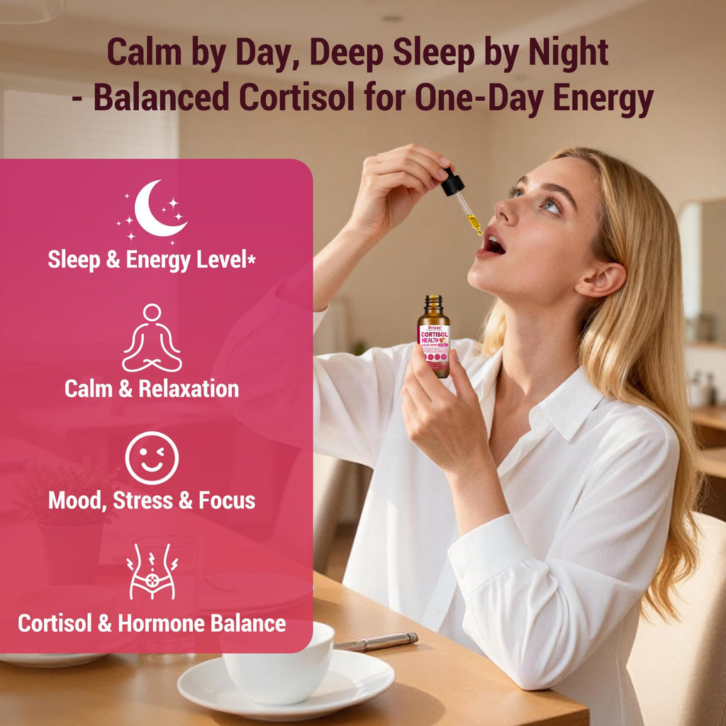 Bvlaue Cortisol Supplements Detox for Women - 20-in-1 Cortisol Reducer,Manager,Lower w/Ashwagandha,Magnesium,L-Theanine,Saffron,Rhodiola for Hormone Balance/Sleep/Stress Relief,Strawberry Flavor