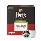 Peet's Coffee, Dark Roast Decaf Single Serve Coffee Pods, 100% Arabica Coffee - Decaf House Blend 32 Count (1 Box of 32 Pods)