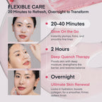 TEREZ & HONOR Korean Real Deep Bio Collagen Face Mask - 4ea x 33g Hydrogel Overnight Masks for Deep Hydration, Glowing, Pore Minimizing, Elasticity, Fragrance-Free, 100 Da Ultra-Low Molecular Collagen