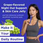 EASY TOMORROW - Natural Energy & Morning Vitality Jelly Stick - Daily Korean Skin Health Supplement & After Drinking Support with DHM & Glutathione - K-Beauty Inspired (White Grape Flavor, 20 Sticks)