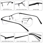 zooxsky 3 Pack Bifocal Reading Glasses for Men,Lightweight Metal Half Frame Clear Top Bi-focal Readers with Spring Hinge+2.50