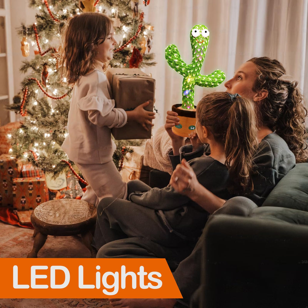 Hunfur Christmas Dancing Talking Cactus Toy Mimics Back, Cactus Baby Toy Singing Mimicking Repeating Recording Cactus Toy, Silly Sunny The Cactus with 3xAA Battery