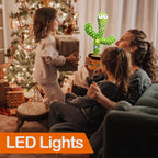 Hunfur Christmas Dancing Talking Cactus Toy Mimics Back, Cactus Baby Toy Singing Mimicking Repeating Recording Cactus Toy, Silly Sunny The Cactus with 3xAA Battery