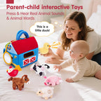 hahaland Baby Toys 6-12 Months, Surprise Barn Farm Animals with Sounds Word