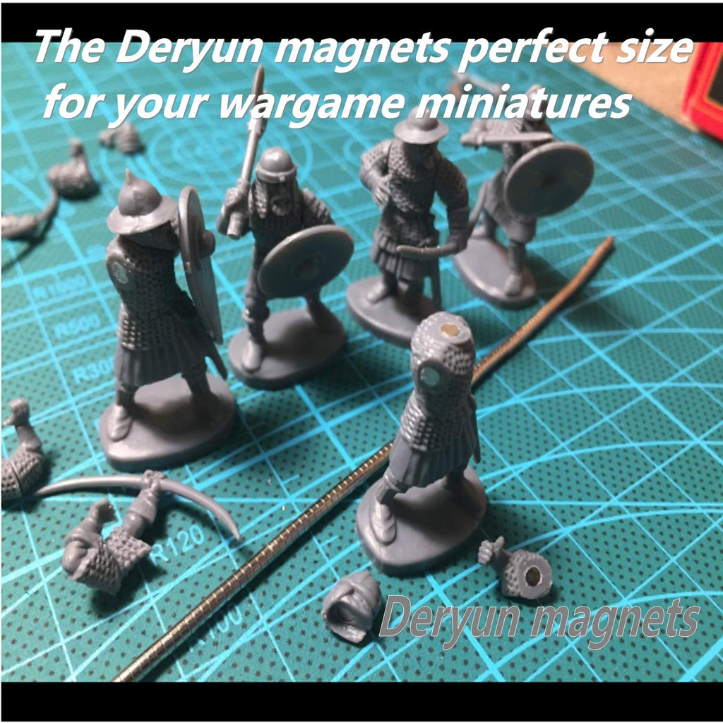 Deryun 100pcs Mini Magnets, Small Round Disc Magnets for Crafts, Card Making, Craft Projects, Model Making, Warhammer 40k, D&D, Miniature War Gaming, 4x2mm Silver Steel Finish