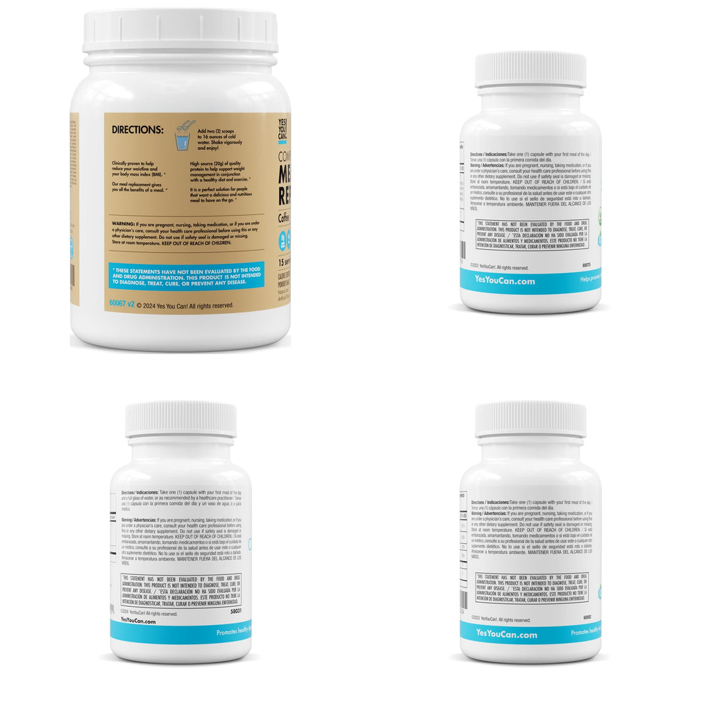 Yes You Can! Transformation Kit, Complete Meal Replacement and Supplement Kit, Meal Replacement with Protein, Vitamins and Minerals, Wellness Kit with Shaker and Nutrition Guide - (Coffee)