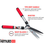 Kimura® Pro Heavy Duty Hedge Shears - Premium Garden Clippers with Patented Gearing Technology, Ultra Lightweight Aluminium Handles, Japanese SK5 Steel Blades, Ideal Shears for Gardening - 22" Trimmer