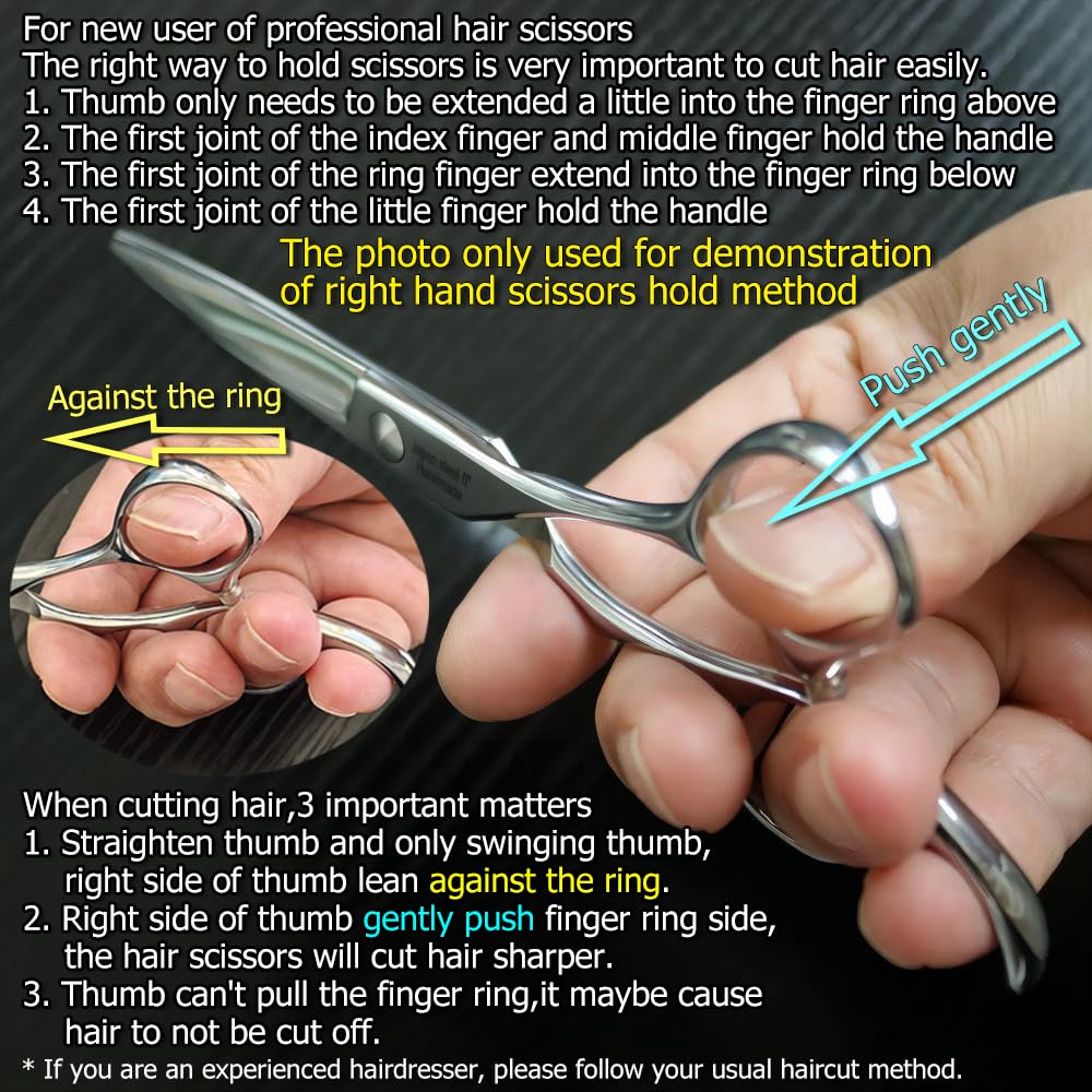 Barber Scissors 7" Professional Sliding Hair Scissors Willow Shape Sliding Hair Shears Professional Haircut Razor Edge 440c Barber Shears KINSARO for Hairdresser Barbershop or Home Use