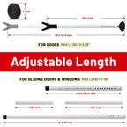 Door Security Bar 2 Pack, Heavy Duty Metal Door Stoppers, 2 in 1 Adjustable Door Jammer 18-51 Inch for Hinged & Sliding Patio Doors, Large Non-Slip Base for Apartment Home Travel Hotel Dorm