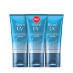 Biore UV Aqua Rich Daily Hydrating Facial Moisturizer with SPF 50 | Oil Free Sunscreen for Sensitive Skin with Hyaluronic Acid, Non-Comedogenic, Dermatologist Tested, 1.7 Oz/3 Pack