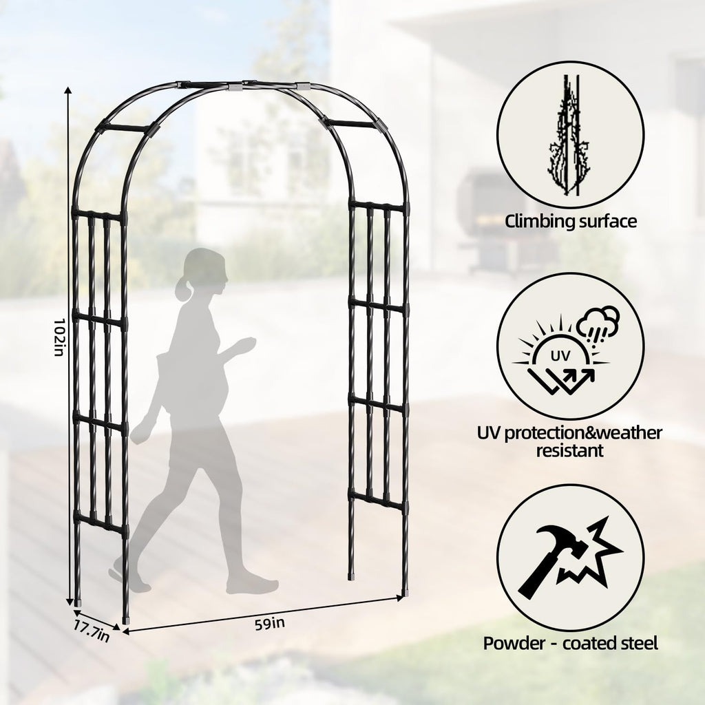 4.9x8.5FT Garden Arch Trellis for Climbing Plants Outdoor