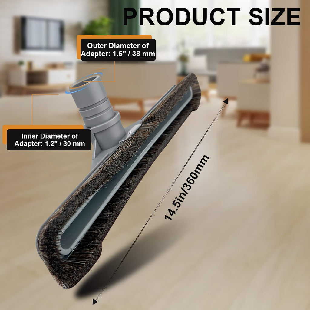YZXQWRON Backpack Vacuum Floor Tool Set Compatible with ProTeam Vacuum & Hoover C2401, S Wand + 14" Horsehair Brush + 14" Carpet Brush, 1.5" Connection, Replacement Parts for ProTeam Backpack Vacuum