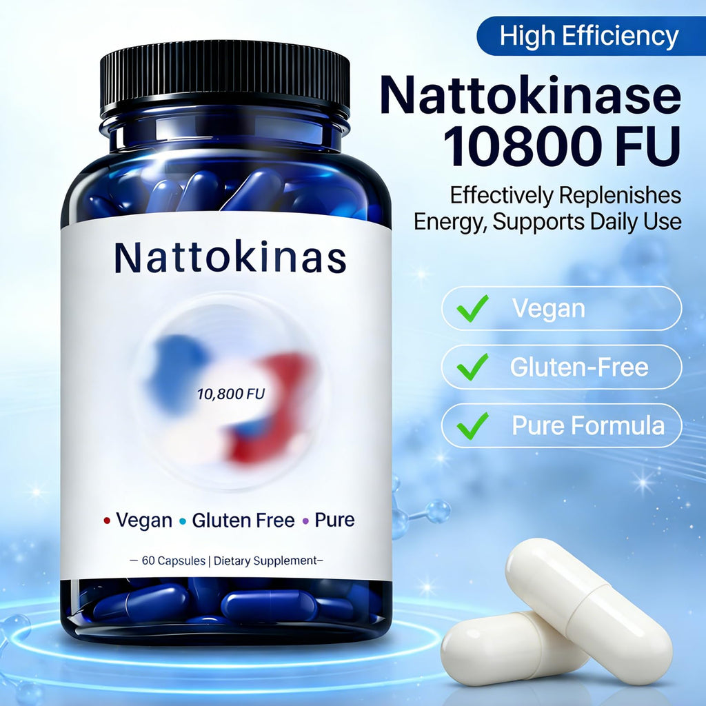 CALMTIVA Ultimate Nattokinase 10800 FU Capsules, Nattokinase Supplement for Heart Health & Daily Wellness Support, Vegan, Gluten Free, 60 Capsules