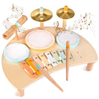 Toddlers Drum Set Toys for Toddlers 1-3,Baby Drum with Xylophone,Musical Instruments Toy, Kids Wooden Montessori Toys Birthday Gift for Boys Girls
