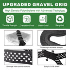 Gravel Grid 3'' Depth with Metal Stakes, 6.6x16.4 FT Geogrid for Gravel Driveway 2200 lbs per Sq FT Erosion Control Ground Grid Gravel Stabilizer Grid for Driveway, Parking Lot, Slope, Walkway, Patio